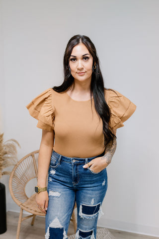 Over the Top Bodysuit - Caramel *FINAL FEW*