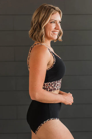 Chasing Tides Ribbed Swim Top