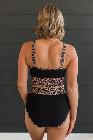 Chasing Tides Ribbed Swim Top