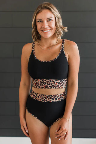Chasing Tides Ribbed Swim Top