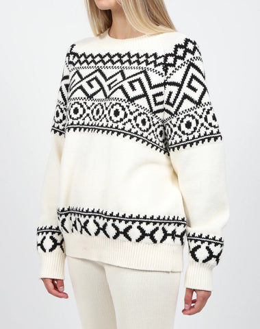 ~ Brunette ~ Fair Isle Knit Sweater - White *FINAL FEW*