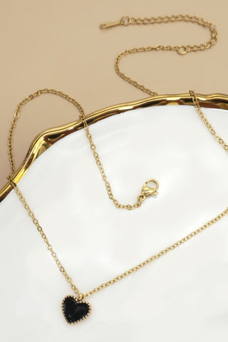 Heart Necklace - Black