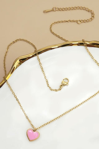 Heart Necklace - Pink