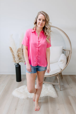{ DEX } Satin Effect Blouse
