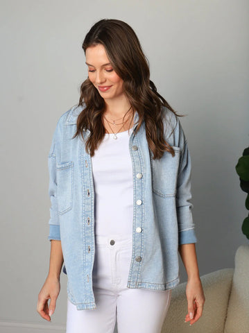 { DEX } Knit Denim Jacket