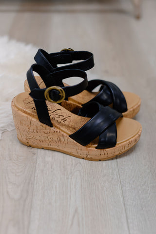 Barbados Wedge Sandal by Blowfish - Black