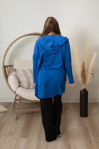 Olivia Long Line Cardigan - Royal Blue