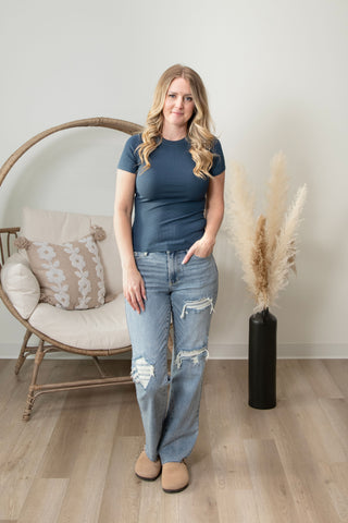 Signature Fitted Tee - Navy