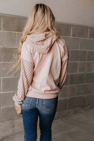 *Ampersand Ave* University Hoodie - Performance Fleece Checked Out Pink